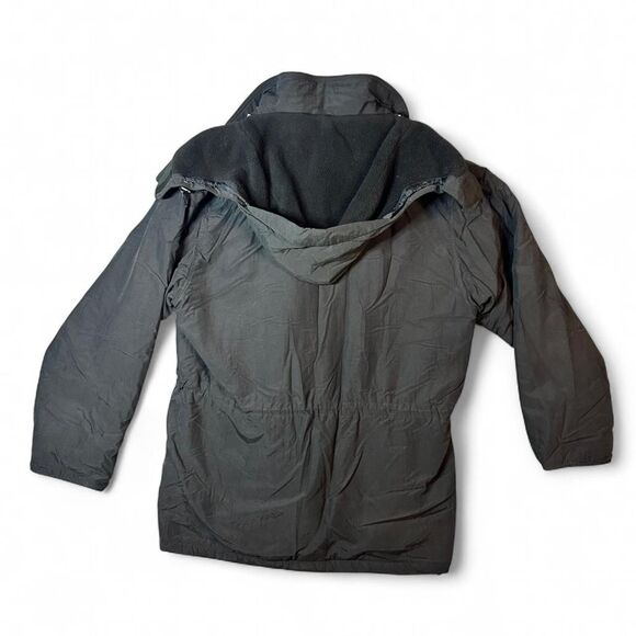 Eddie Bauer Vintage Black Coat Jacket Lined Insulated Adjustable Large Overcoat - Picture 5 of 6